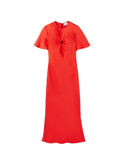 Claudie Pierlot Cutout Flared Dress In Red