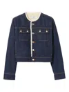 Claudie Pierlot Denim Cropped Jacket In Blue