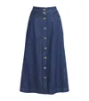 Claudie Pierlot Denim Midi Skirt In Gold