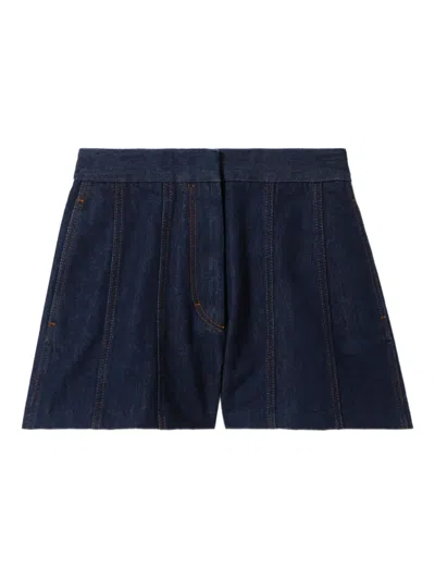 Claudie Pierlot Denim Panelled Shorts In Blue