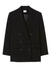 Claudie Pierlot Womens Peak-lapel Double-breasted Stretch-woven Blazer Black In Black