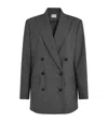 Claudie Pierlot Double-breasted Tailored Blazer In Gray