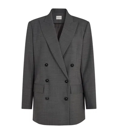 Claudie Pierlot Double-breasted Tailored Blazer In Gray