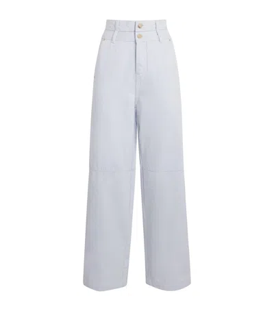 Claudie Pierlot Double-waistband Wide-leg Jeans In Blue