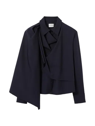 Claudie Pierlot Draped-detail Blazer In Blue