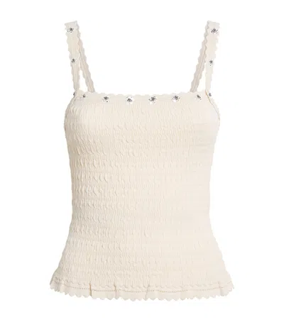 Claudie Pierlot Embellished Knit Tank Top In Yellow