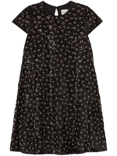 Claudie Pierlot Embroidered Mini Dress In Black