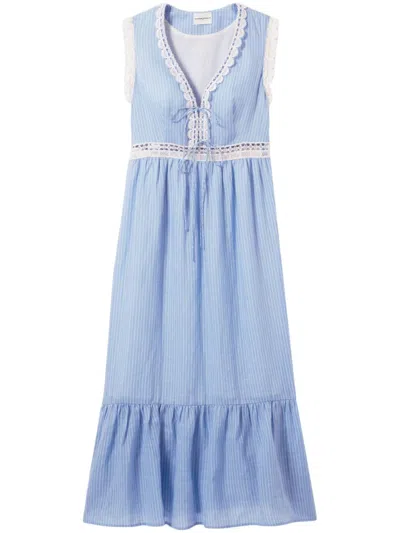 Claudie Pierlot Embroidered-trim Maxi Dress In Divers