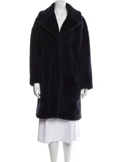 Pre-owned Claudie Pierlot Faux Fur Coat In Black