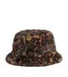 Claudie Pierlot Faux Fur Leopard Bucket Hat In Brown