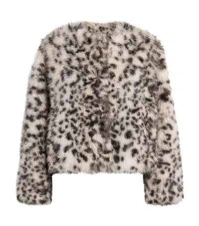 Claudie Pierlot Faux Fur Leopard Print Jacket In Brown