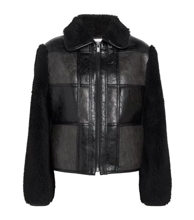 CLAUDIE PIERLOT FAUX FUR-TRIM BOMBER JACKET