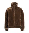 Claudie Pierlot Faux Fur Zip-up Jacket In Brown