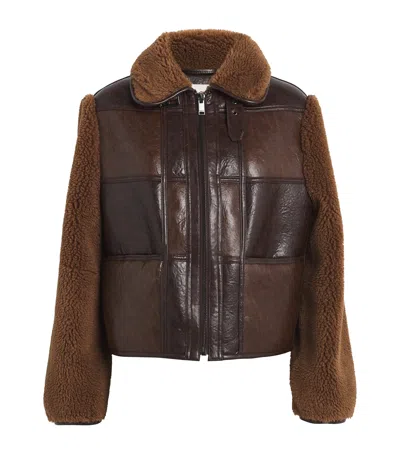 Claudie Pierlot Faux Leather-faux Fur Jacket In Divers