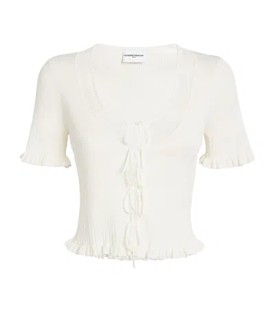Claudie Pierlot Fine-knit Crop Top In Neutral