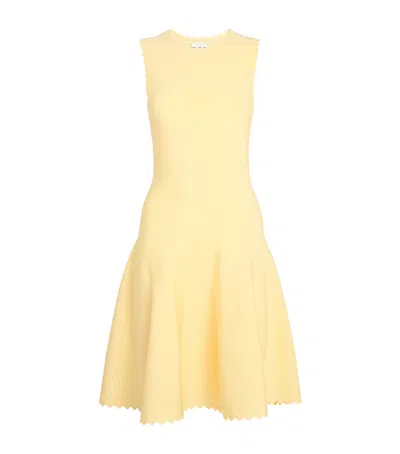 Claudie Pierlot Fine-knit Skater Mini Dress In Yellow