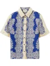 Claudie Pierlot Printed Short-sleeve Shirt In Blue