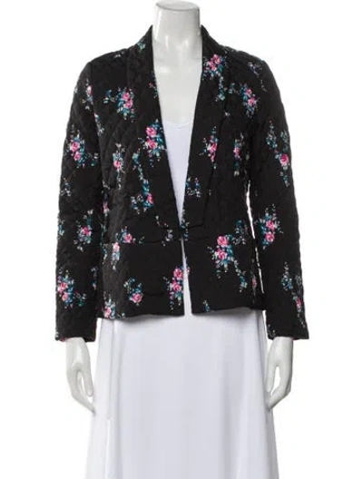 Pre-owned Claudie Pierlot Floral Print Blazer In Gray
