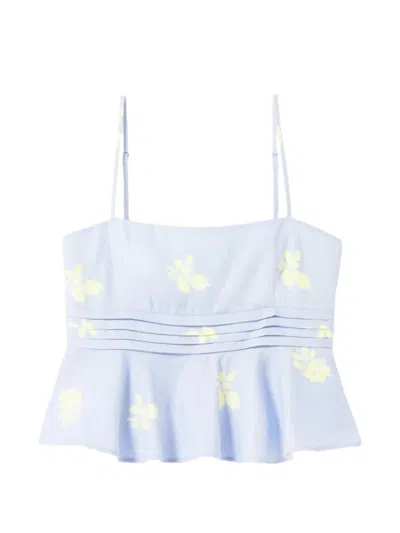 Claudie Pierlot Floral-print Blouse In Blue