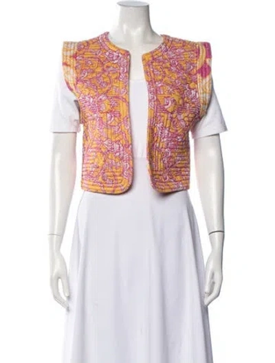 Pre-owned Claudie Pierlot Floral Print Jacket In Multicolor