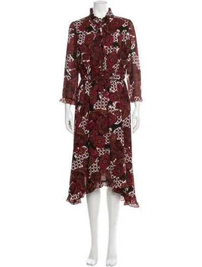 Pre-owned Claudie Pierlot Floral Print Long Dress In Multi
