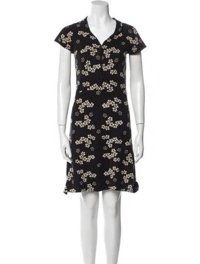 Pre-owned Claudie Pierlot Floral Print Mini Dress In Blue