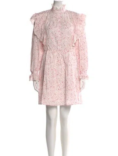 Pre-owned Claudie Pierlot Floral Print Mini Dress In Pink