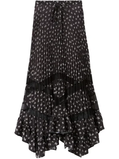CLAUDIE PIERLOT FLORAL-PRINT PLEATED SKIRT