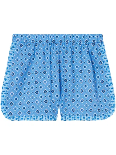 Claudie Pierlot Floral-print Shorts In Blue