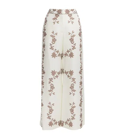 Claudie Pierlot Floral Print Wide-leg Trousers