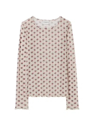 Claudie Pierlot Floral-print T-shirt In Brown