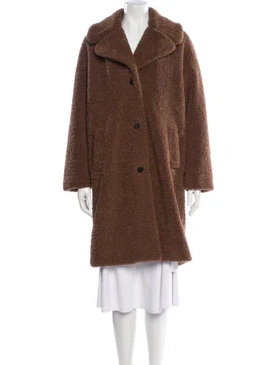 Pre-owned Claudie Pierlot Fur Coat In Brown