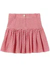 Claudie Pierlot Gingham-check Mini Skirt In 红色