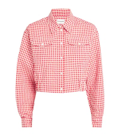 Claudie Pierlot Gingham Cropped Shirt Jacket In Multi