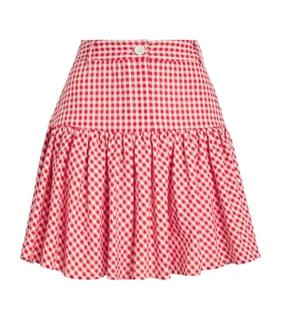 Claudie Pierlot Gingham Mini Skirt In Red