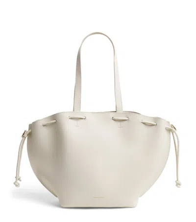 Claudie Pierlot Grained Leather Alban Tote Bag In White