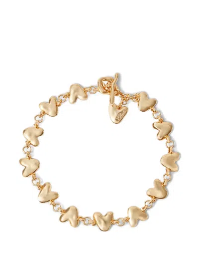 Claudie Pierlot Hammered Heart Chain Necklace In Gold