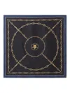 Claudie Pierlot Womens Navy Branded-print Square Silk Scarf In Black