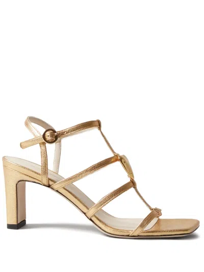 Claudie Pierlot Heart-detail Sandals In Metalliques