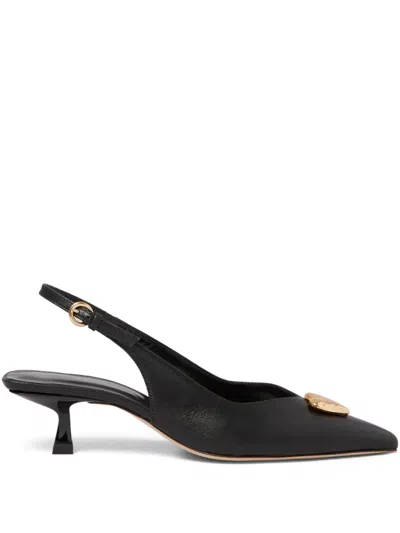 Claudie Pierlot Heart-embellished Slingback Pumps In Black
