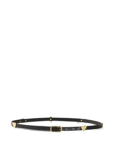 Claudie Pierlot Heart-appliqué Leather Belt In Black