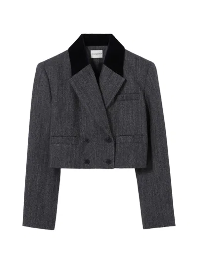 Claudie Pierlot Gemusterter Blazer In Gray