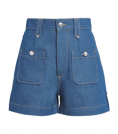 Claudie Pierlot High-rise Denim Shorts In Gold