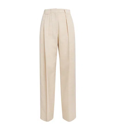 Claudie Pierlot High-rise Tailored Trousers In Neutral