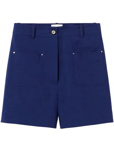 Claudie Pierlot High-waisted Shorts In Blue