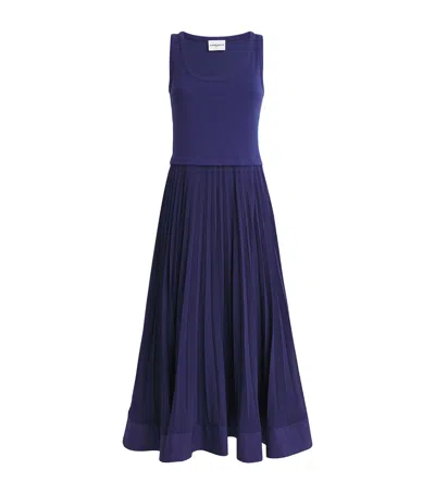 Claudie Pierlot Hybrid Midi Dress In Blue