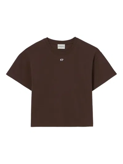 Claudie Pierlot Jersey T-shirt In Bruns