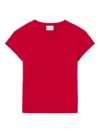 Claudie Pierlot Womens Rouges Round-neck Regular-fit Cotton T-shirt In Red