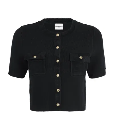 Claudie Pierlot Knitted Short-sleeve Top In Black
