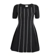 Claudie Pierlot Womens Black Striped Short-sleeved Knitted Mini Dress In Black